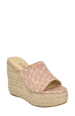 GUESS Evba Espadrille Platform Wedge Sandal Light Natural at Nordstrom,