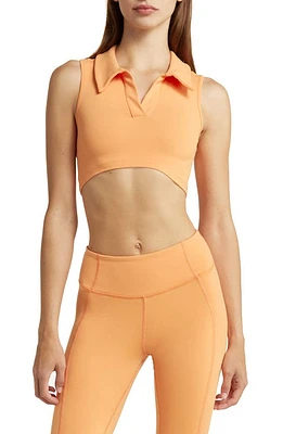 Solely Fit Fearless Back Cutout Crop Polo Apricot at Nordstrom,