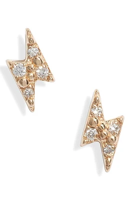 Anzie Celestial Lightning Bolt Stud Earrings in Gold at Nordstrom