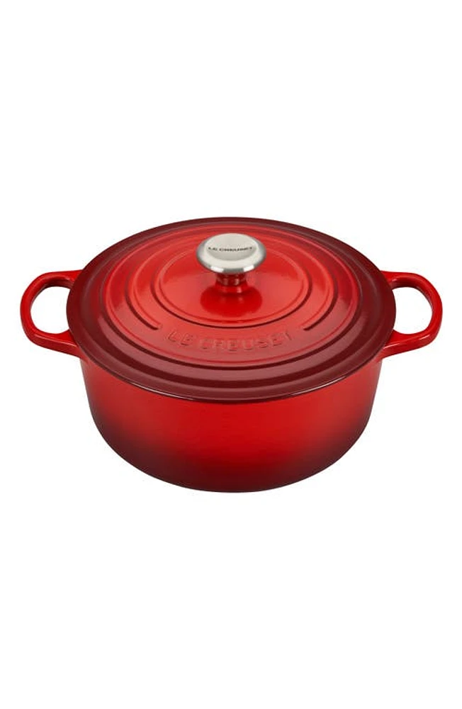 Le Creuset Signature 5 1/2 Quart Round Enamel Cast Iron French/Dutch Oven in Cerise at Nordstrom