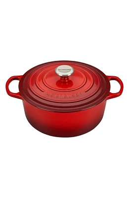 Le Creuset Signature 5 1/2 Quart Round Enamel Cast Iron French/Dutch Oven in Cerise at Nordstrom