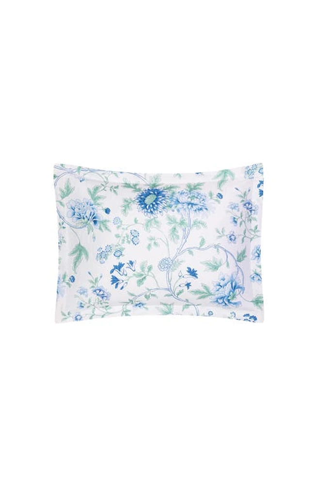 Matouk Simone Floral Linen Pillow Sham in Sea at Nordstrom