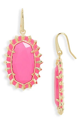 Kendra Scott The Dani Color Burst Frame Drop Earrings in Gold Pink Magnesite at Nordstrom