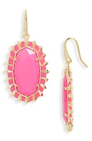 Kendra Scott The Dani Color Burst Frame Drop Earrings in Gold Pink Magnesite at Nordstrom