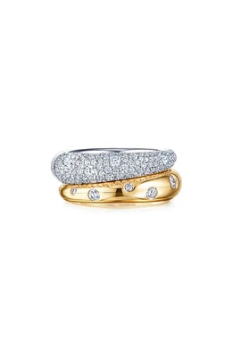 Kwiat Cobblestone Double Ring in White Gold/Diamond at Nordstrom, Size 5.5