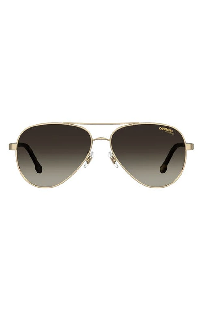 Carrera Eyewear 58mm Aviator Sunglasses in Gold Havana/Brown Gradient at Nordstrom