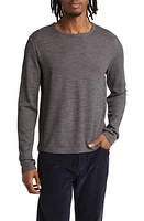 Officine Générale Felted Wool Long Sleeve T-Shirt Light Heather Grey at Nordstrom,