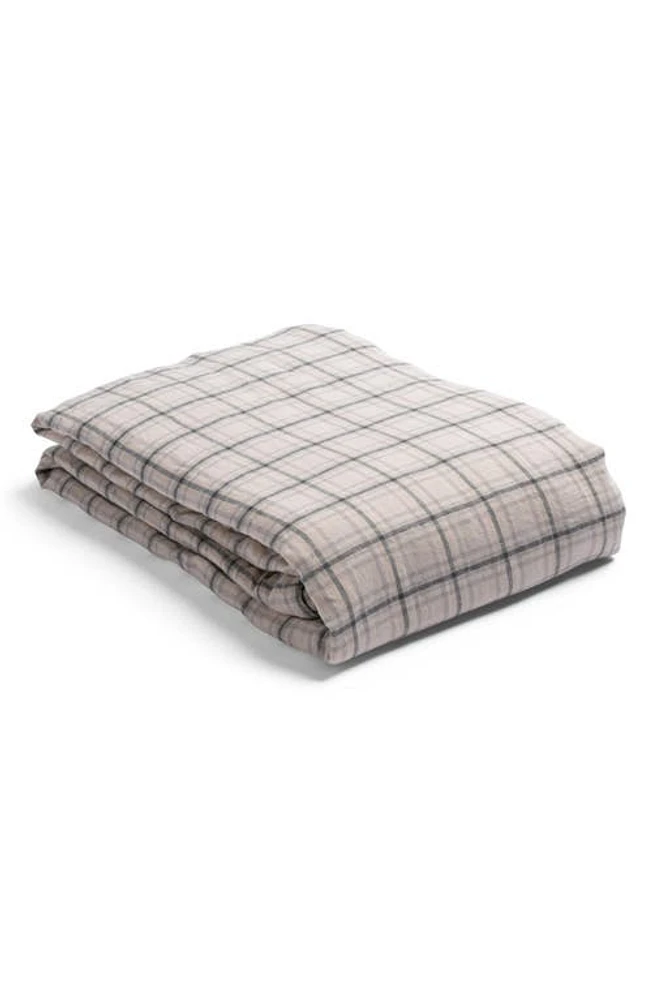 PIGLET IN BED Check Linen Duvet Cover in Natural Check at Nordstrom