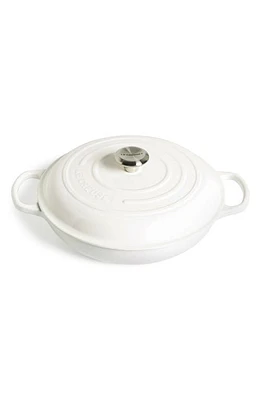 Le Creuset Signature 5 Quart Enameled Cast Iron Braiser in White at Nordstrom