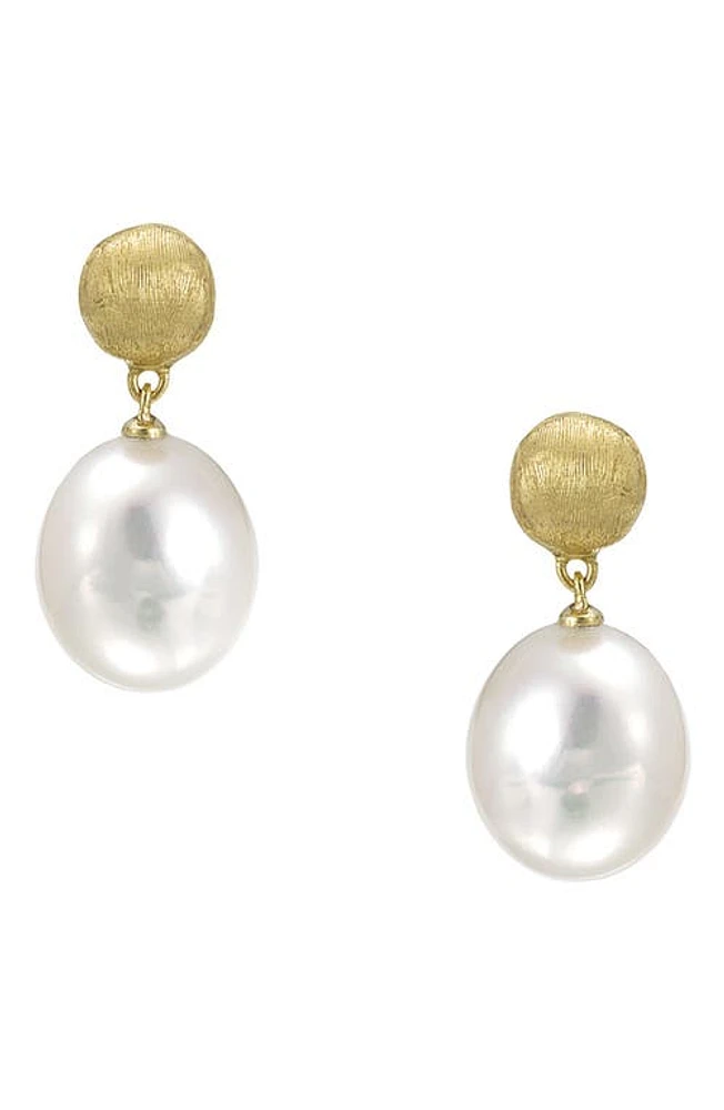 Marco Bicego Africa 18K Yellow Gold & Pearl Small Drop Earrings at Nordstrom