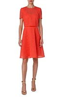 Akris Floral Embroidery Techno Organza Dress Pumpkin at Nordstrom,