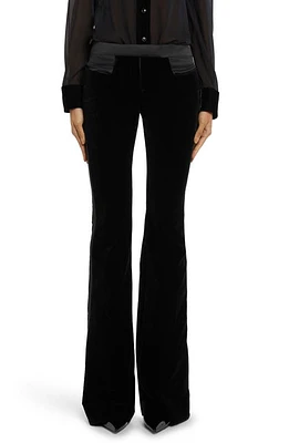 TOM FORD Velveteen Flare Leg Tuxedo Pants Black at Nordstrom, Us