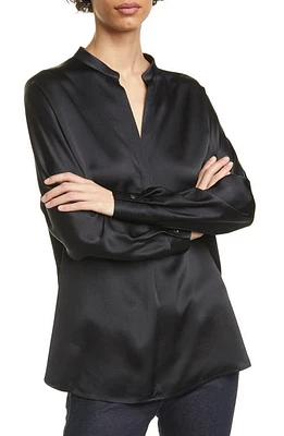 Vince Band Collar Silk Blouse at Nordstrom,