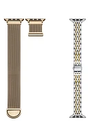 The Posh Tech Assorted 2-Pack 42mm Apple Watch Watchbands in Gold /New Gold at Nordstrom, Size 38