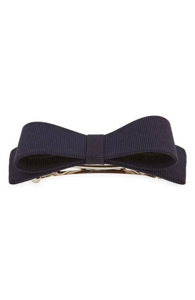 Tasha Flat Bow Hair Clip in Navy at Nordstrom