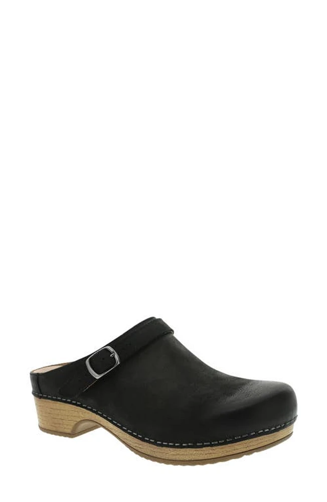 Dansko Berry Clog Black Burnished Nubuck Leather at Nordstrom,