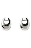 Annika Inez Sloping Hinged Hoop Earrings in Silver at Nordstrom