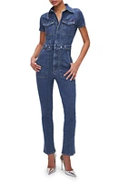 Good American Fit For Success Denim Jumpsuit Indigo594 at Nordstrom,