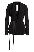 Rick Owens Hollywood Long Sleeve Wrap Top 09 Black at Nordstrom, Us