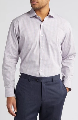 Nordstrom Carlo Trim Fit Tech-Smart Plaid Performance Dress Shirt White - Red at Nordstrom,