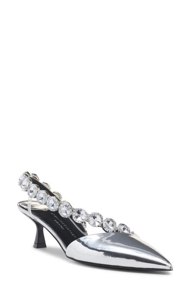 Stella McCartney Iconic Mirror Crystal Slingback Pump 8162 Silver/Crystal at Nordstrom,