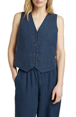 Faherty Monterey Linen Vest After Midnight at Nordstrom,