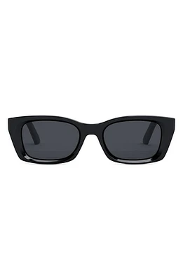 'DiorMidnight S3I 52mm Rectangular Sunglasses in Shiny Black /Smoke at Nordstrom