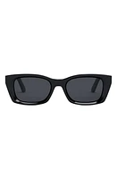 'DiorMidnight S3I 52mm Rectangular Sunglasses in Shiny Black /Smoke at Nordstrom