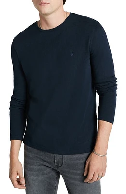 John Varvatos Marlow Slub Long Sleeve T-Shirt in Navy at Nordstrom, Size Small