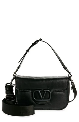 Valentino Garavani All Time Leather Shoulder Bag in Nero at Nordstrom