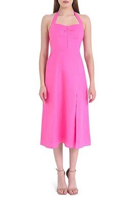 WAYF Simone Halter Neck Linen Midi Dress at Nordstrom,