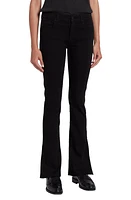 Seven Tailorless Raw Hem Mid Rise Bootcut Jeans Rinsed Black at Nordstrom,