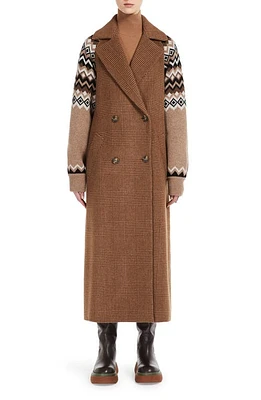 Weekend Max Mara Rieti Mixed Media Wool Coat Caramel at Nordstrom,