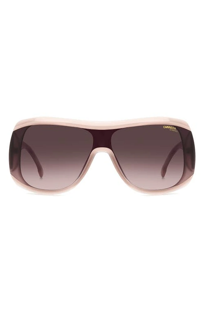 Carrera Eyewear 99mm Gradient Shield Sunglasses in Nude/Brown Gradient at Nordstrom