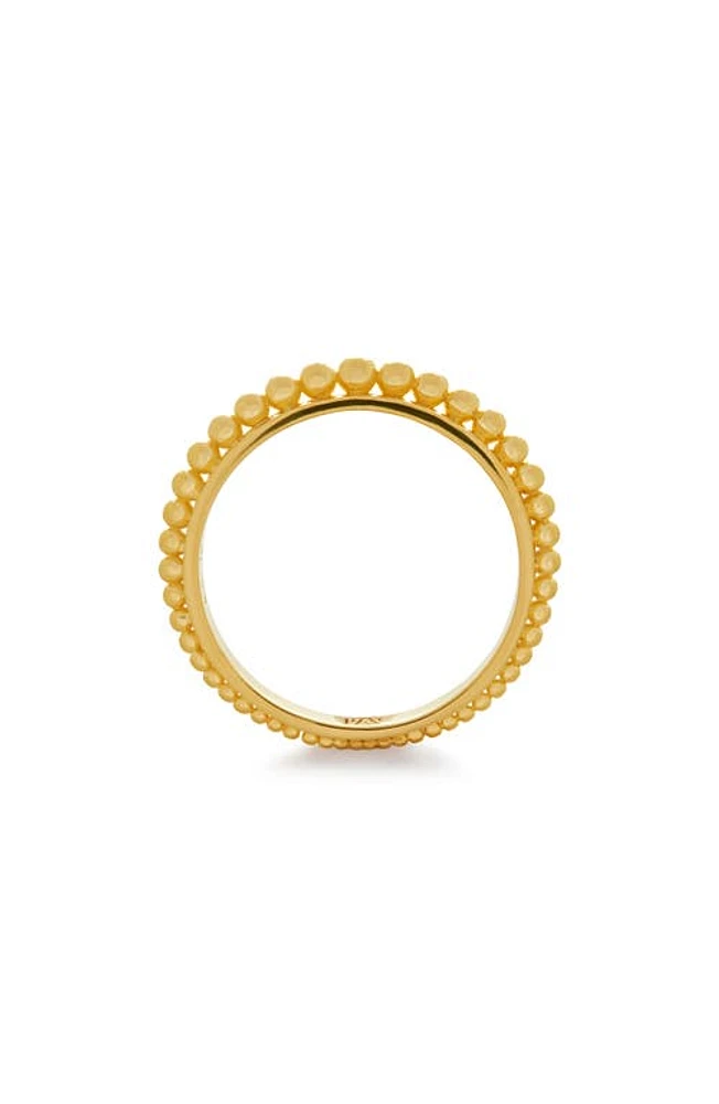 Monica Vinader Deia Beaded Stacking Ring 18Ct Gold Vermeil at