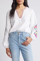 Boden Bonnie Floral Embroidered Top White Multi at Nordstrom,