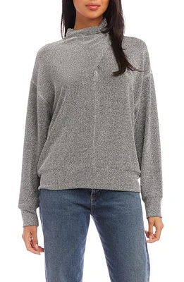 FIFTEEN TWENTY Metallic Faux Wrap Sweatshirt at Nordstrom, Size Small