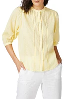 Court & Rowe Clip Dot Short Sleeve Cotton Shirt Yellow Iris at Nordstrom,