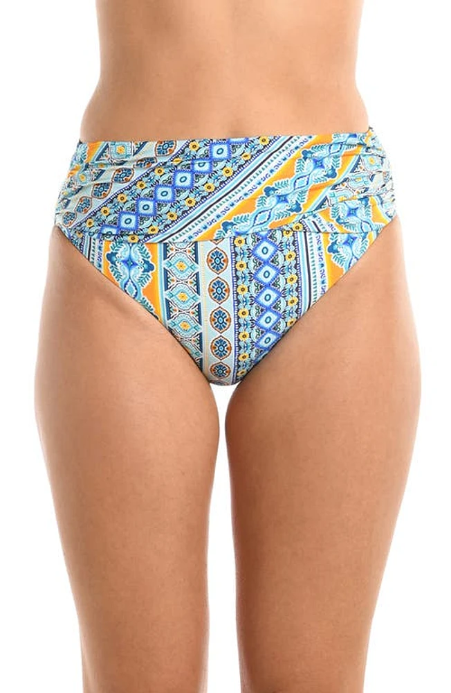 La Blanca Scarf High Waist Bikini Bottoms Ice Blue at Nordstrom,