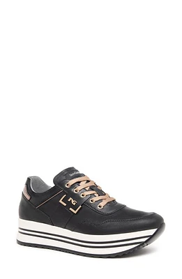 NeroGiardini Logo Hardware Platform Sneaker Black at Nordstrom,