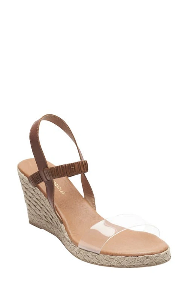 André Assous Alberta Espadrille Sandal Cuero/Clear Nappa Leather at Nordstrom,