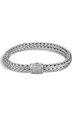 John Hardy Classic Chain 7.5mm Diamond Bracelet in Silver at Nordstrom