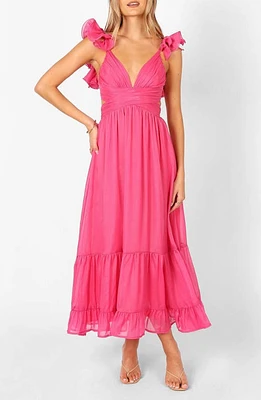 Petal & Pup Bonito Ruffle Maxi Dress Berry at Nordstrom,