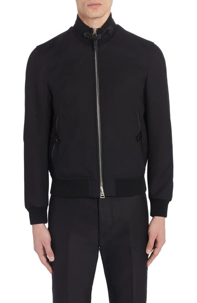 TOM FORD Grand Hopsack Zip Jacket Black at Nordstrom, Us