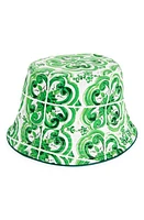 Dolce & Gabbana Majolica Print Bucket Hat Maiolica Verde at Nordstrom,