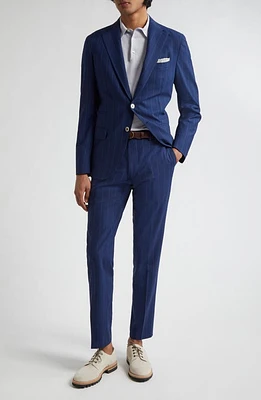 Eleventy Pinstripe Stretch Wool Blend Suit Blue at Nordstrom, Us