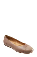 SoftWalk Sonoma Cap Toe Flat Taupe Leather at Nordstrom,