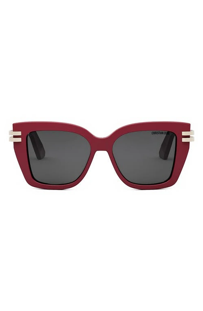 Cdior S1I 52mm Square Sunglasses in Shiny Red /Smoke at Nordstrom