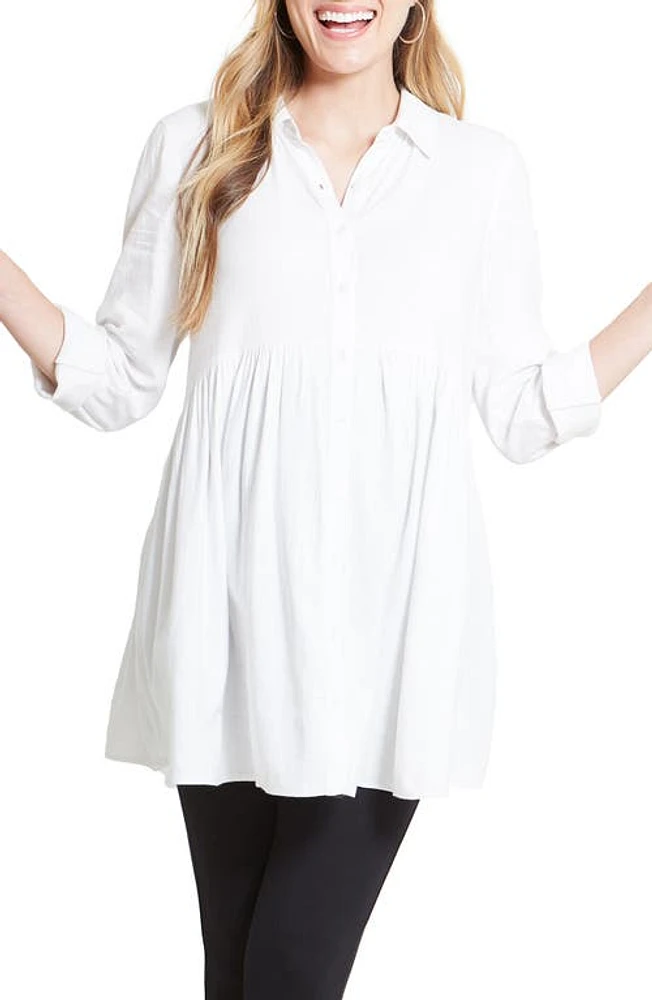 Ingrid & Isabel Peplum Button Front Maternity Top White at Nordstrom,