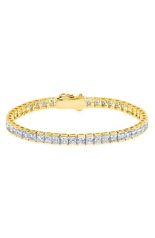 Crislu Cubic Zirconia Tennis Bracelet 18Kt Yellow Gold at